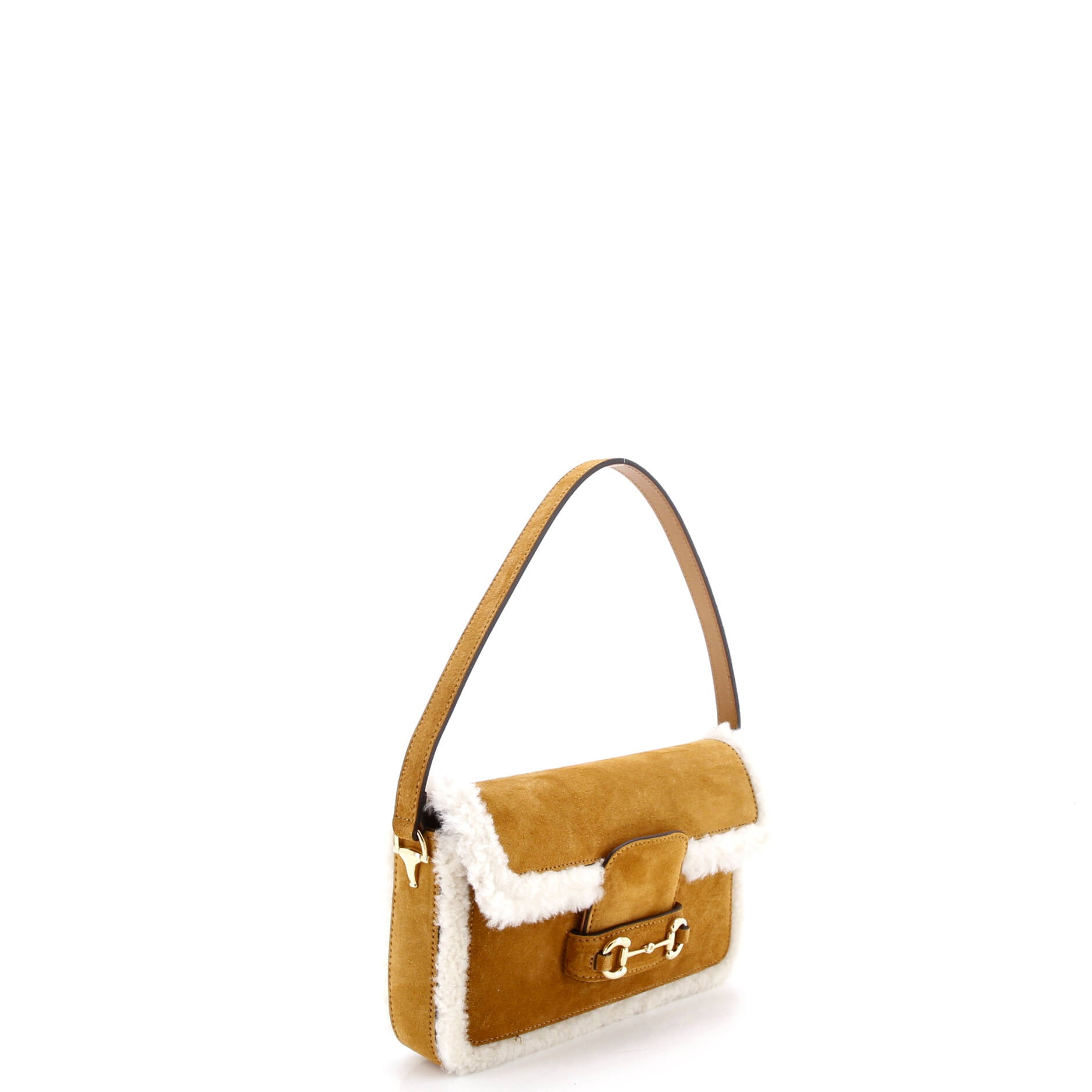 Horsebit 1955 Shoulder Bag Suede with Shearling Mini