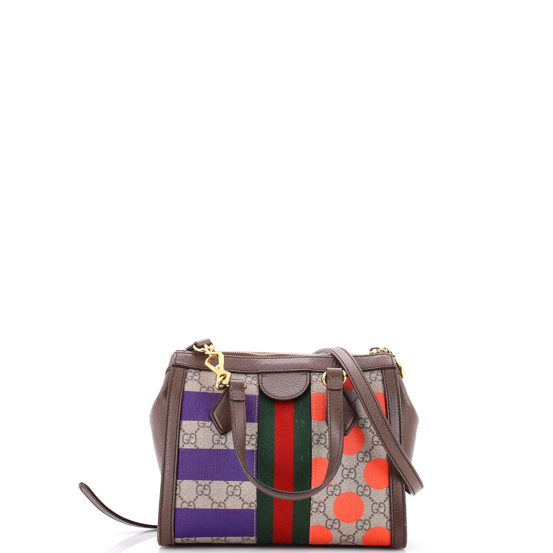 Ophidia Top Handle Tote Geometric GG Coated Canvas Small