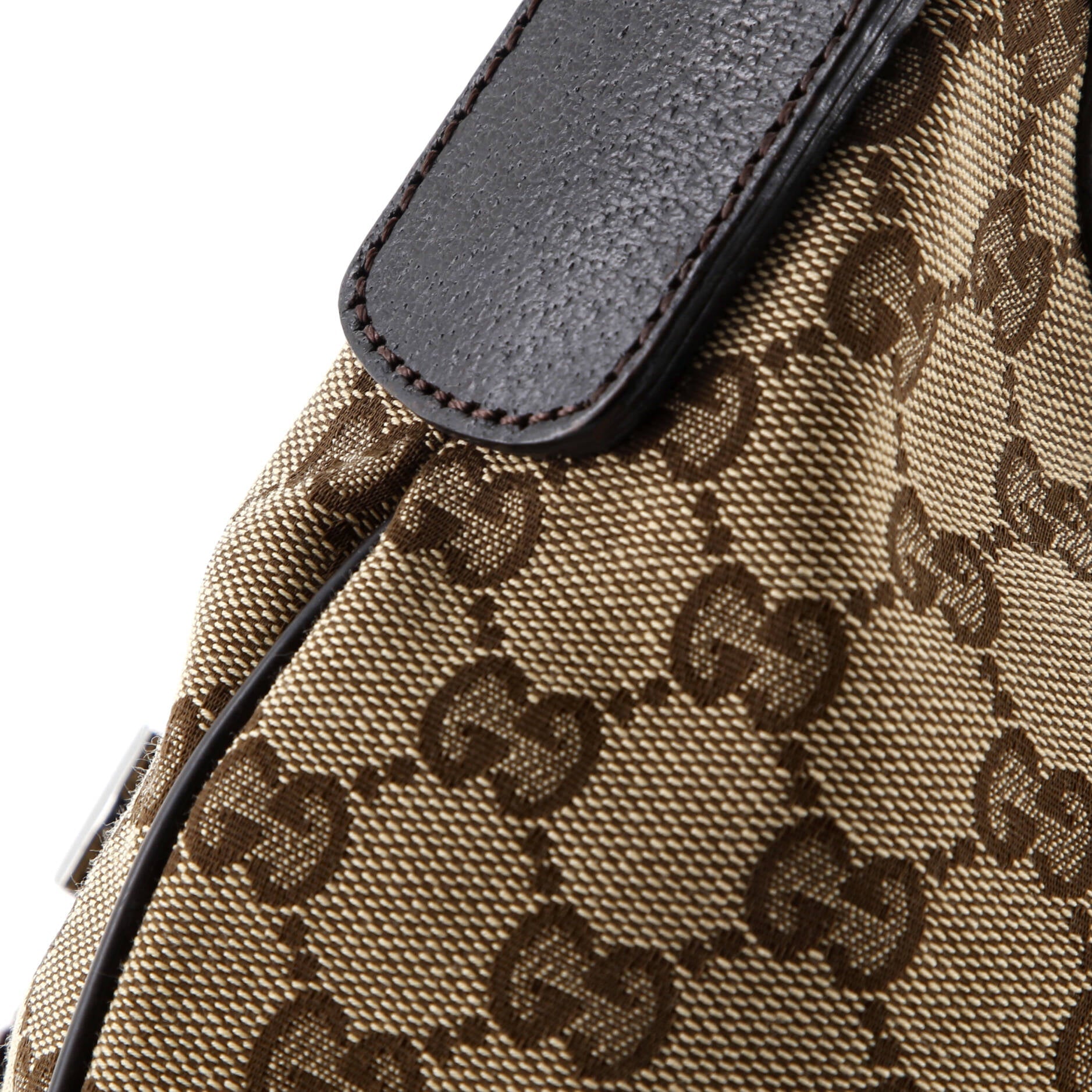 Saddle Zip Messenger Bag GG Canvas with Leather Medium