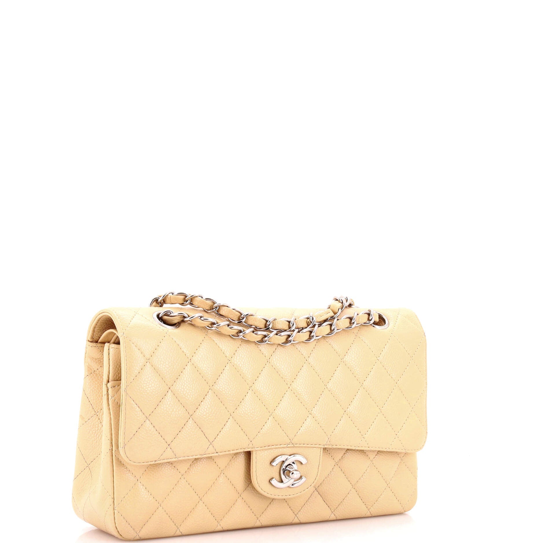 Vintage Classic Double Flap Bag Quilted Caviar Medium