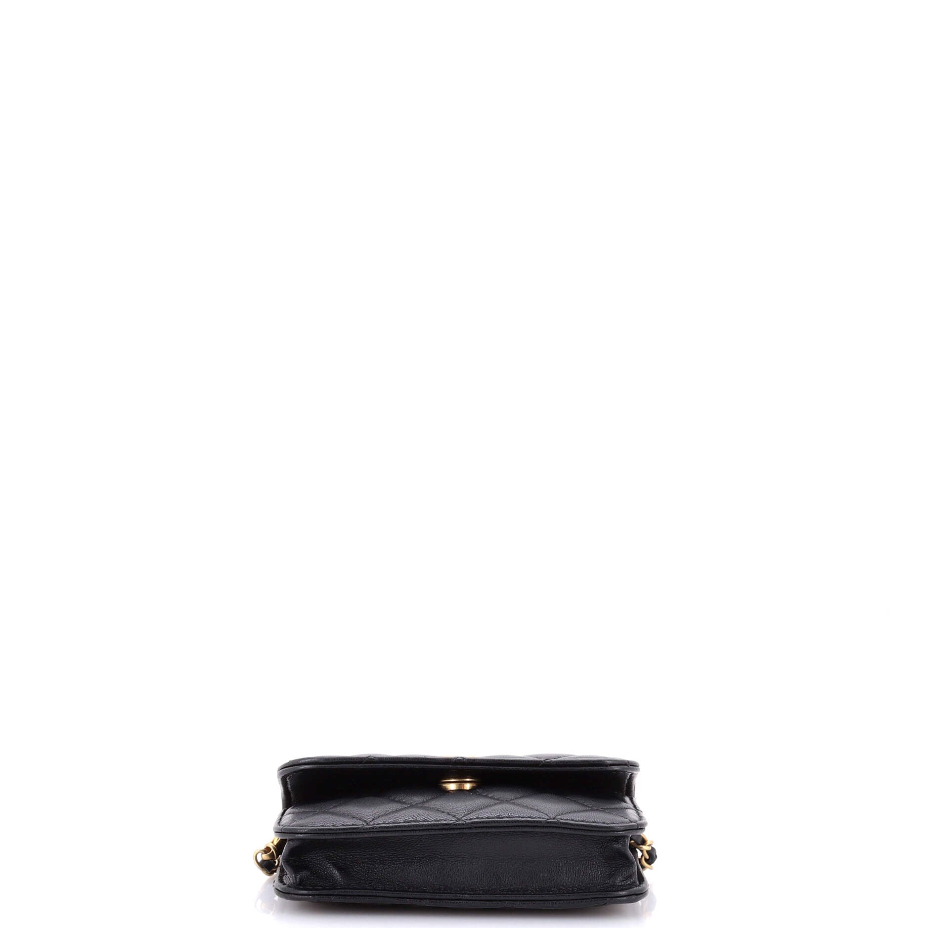 Pearl Crush Flap Clutch with Chain Quilted Lambskin Mini