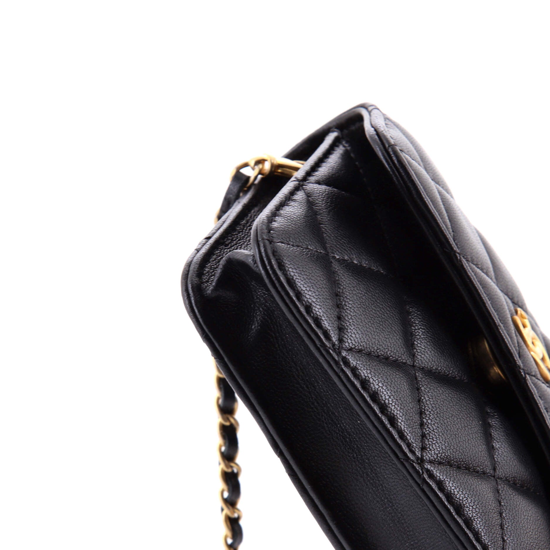 Pearl Crush Flap Clutch with Chain Quilted Lambskin Mini