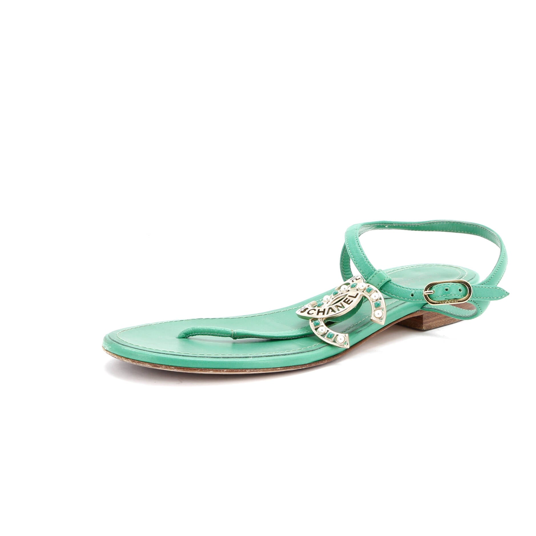 Women's CC T-Strap Sandals Leather
