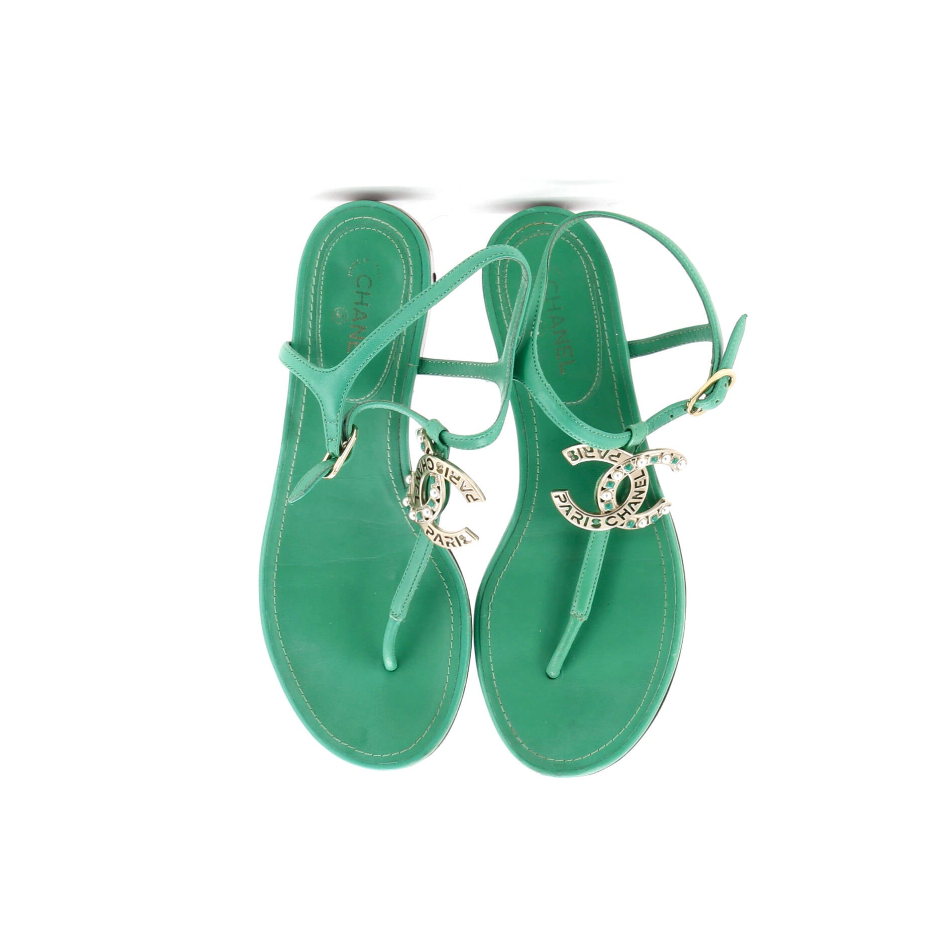 Women's CC T-Strap Sandals Leather