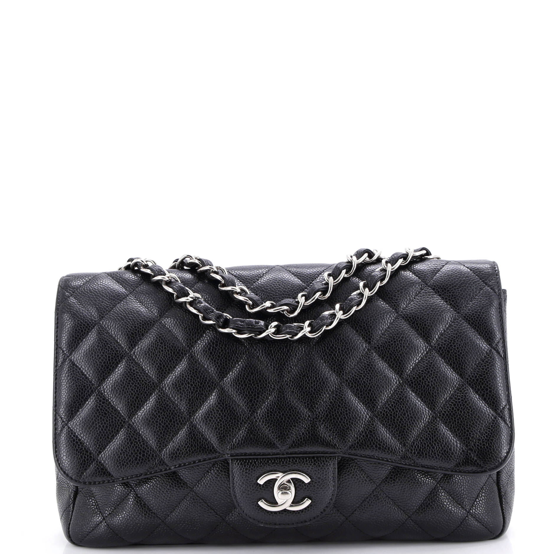 Classic Single Flap Bag Quilted Caviar Jumbo