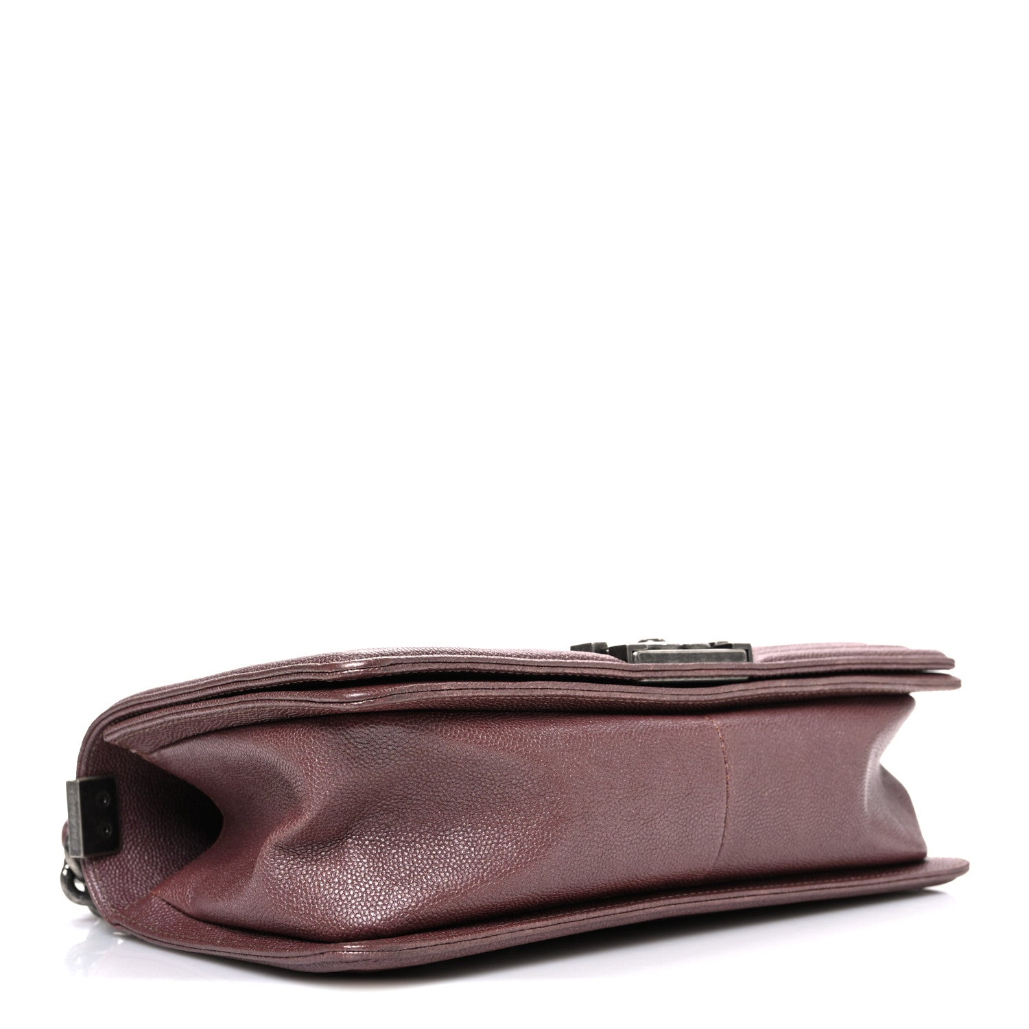 Metallic Caviar Chevron Quilted Medium Boy Flap Dark Pink
