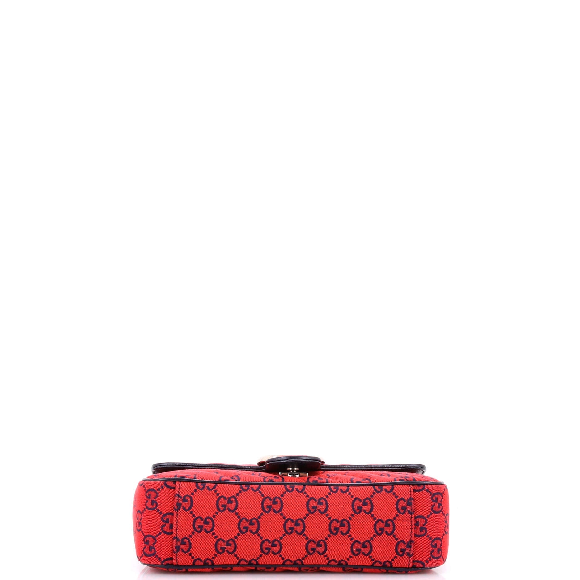 GG Marmont Flap Bag Diagonal Quilted GG Canvas with Leather Small