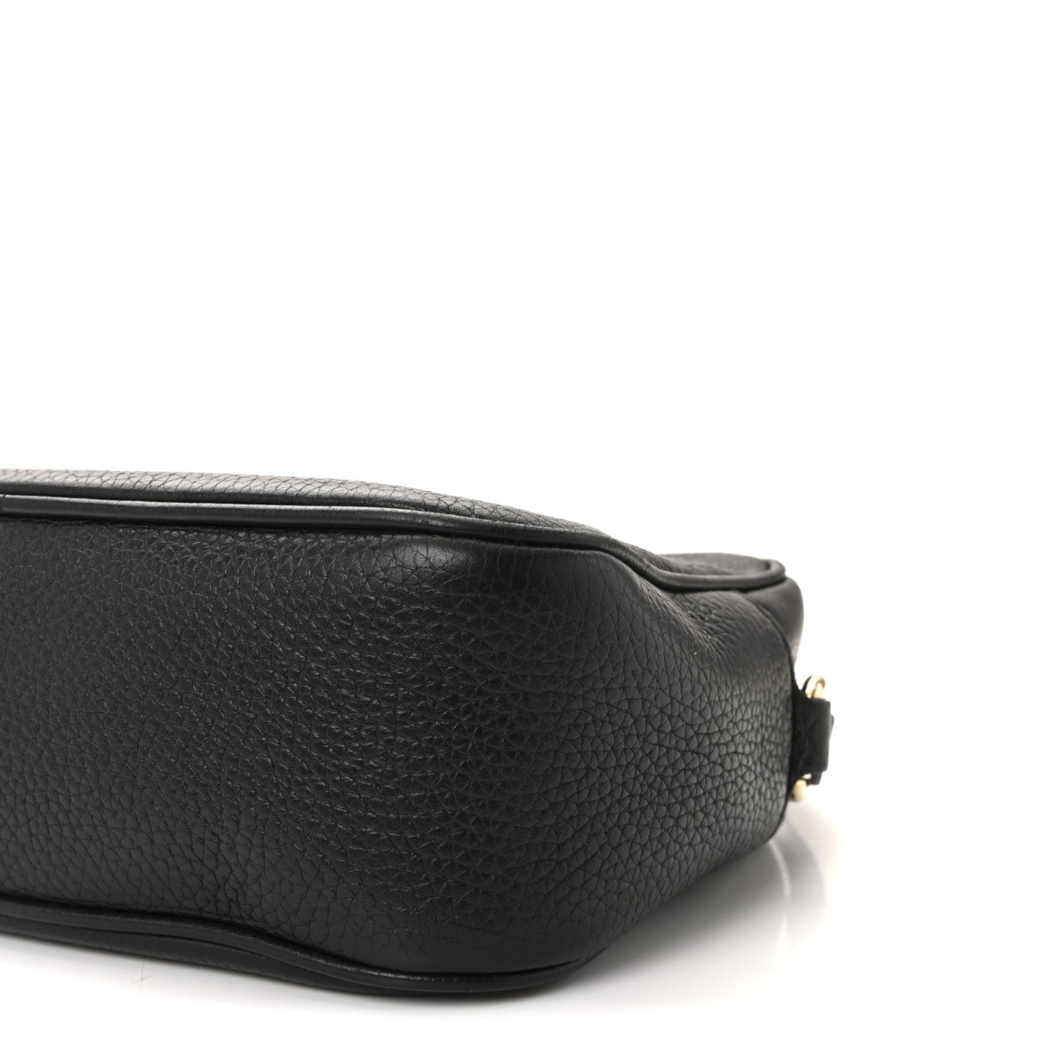 Pebbled Calfskin Small Soho Disco Bag Black