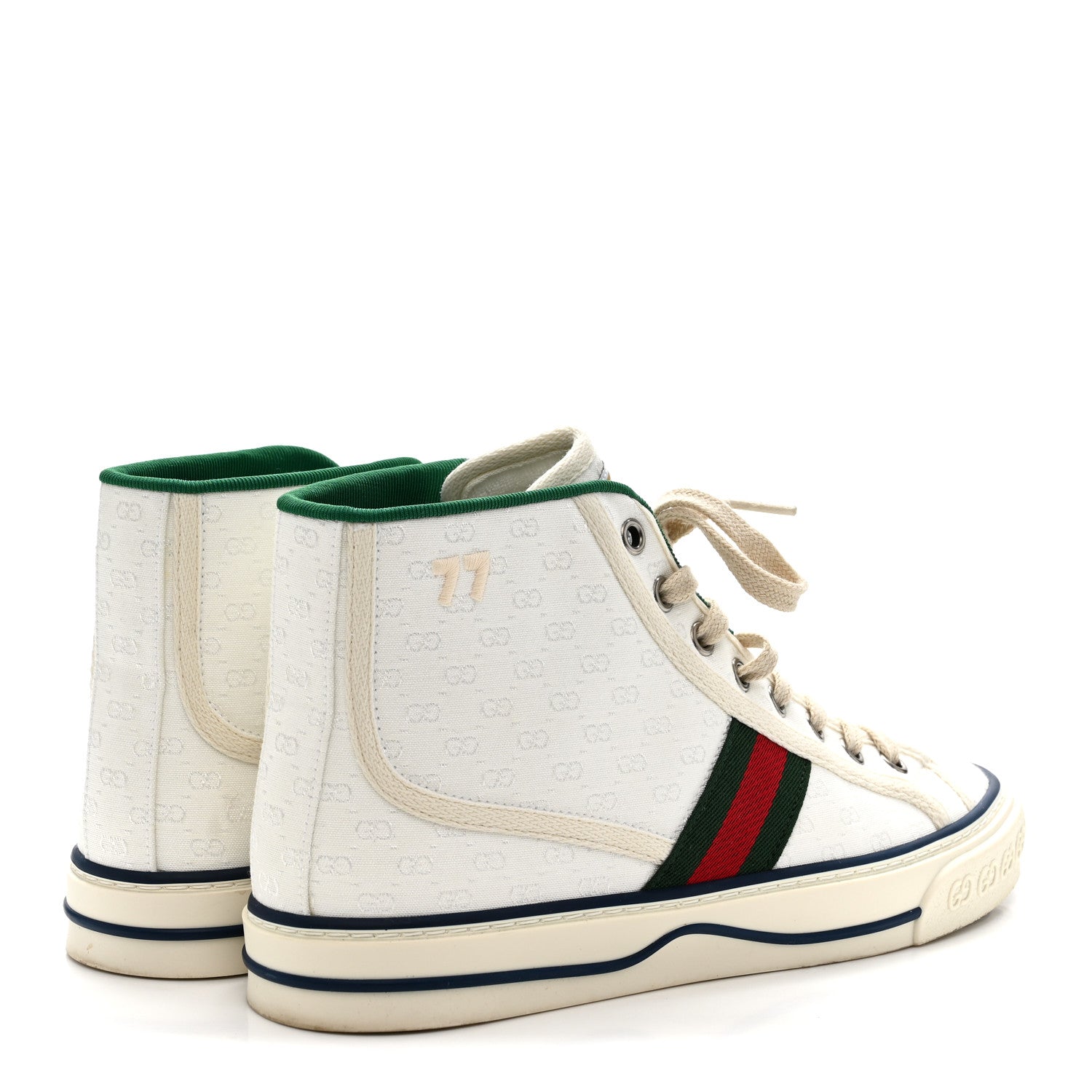 Monogram GG Mignon Web Womens 1977 Tennis High Top Sneakers 37 White