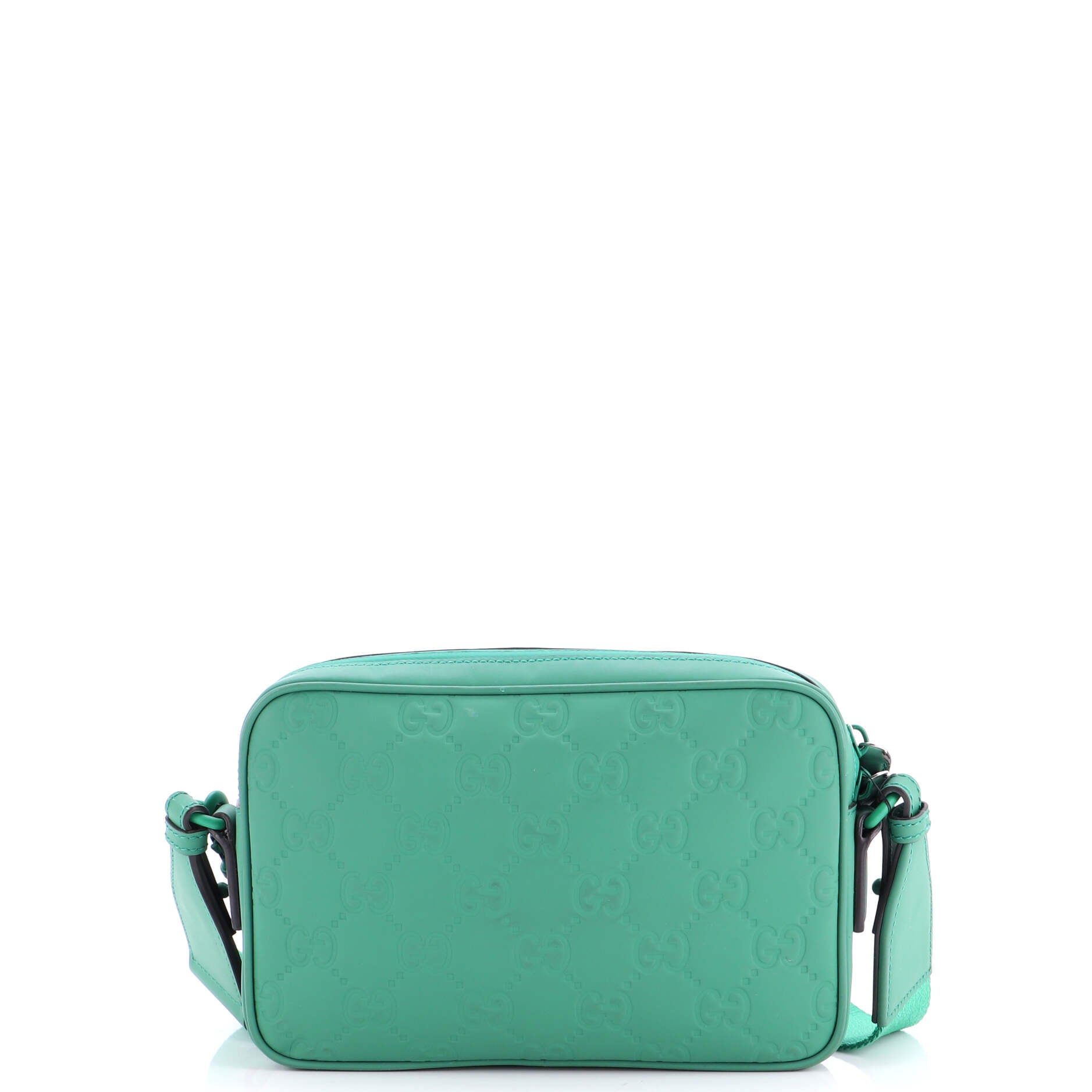 Front Zip Crossbody Bag GG Rubber Effect Leather Small