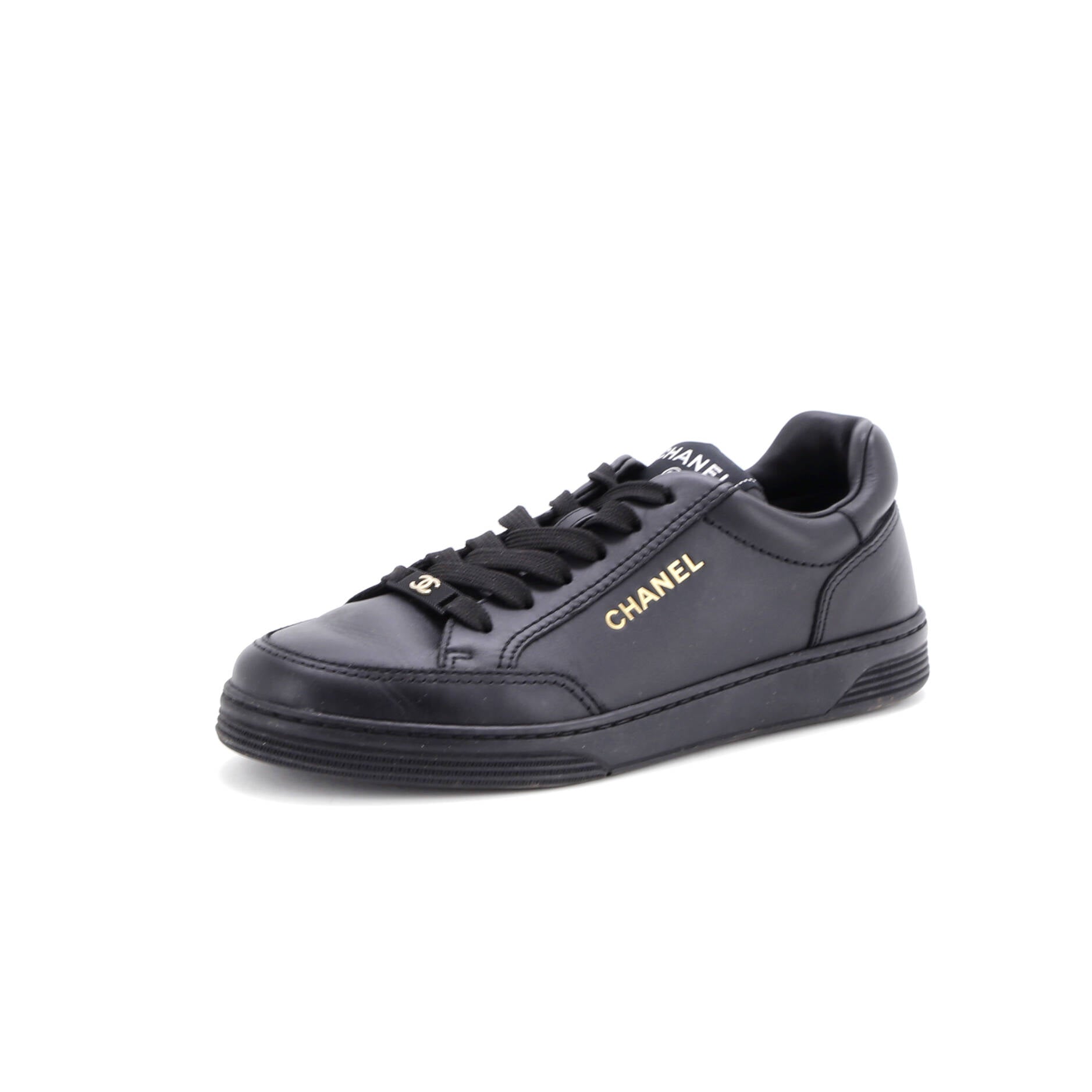 Women's CC Logo Low-Top Sneakers Leather