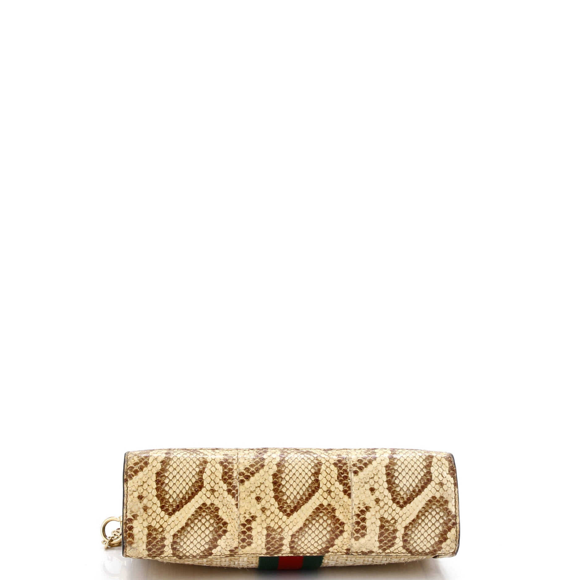 Ophidia Chain Shoulder Bag Raffia with Snakeskin Small