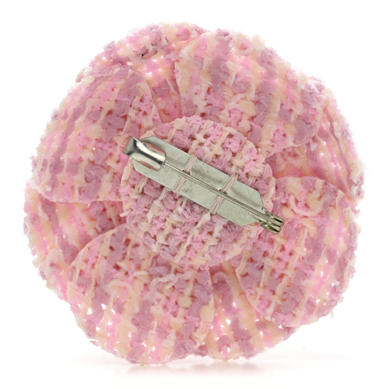 Tweed Camellia Brooch Pink White
