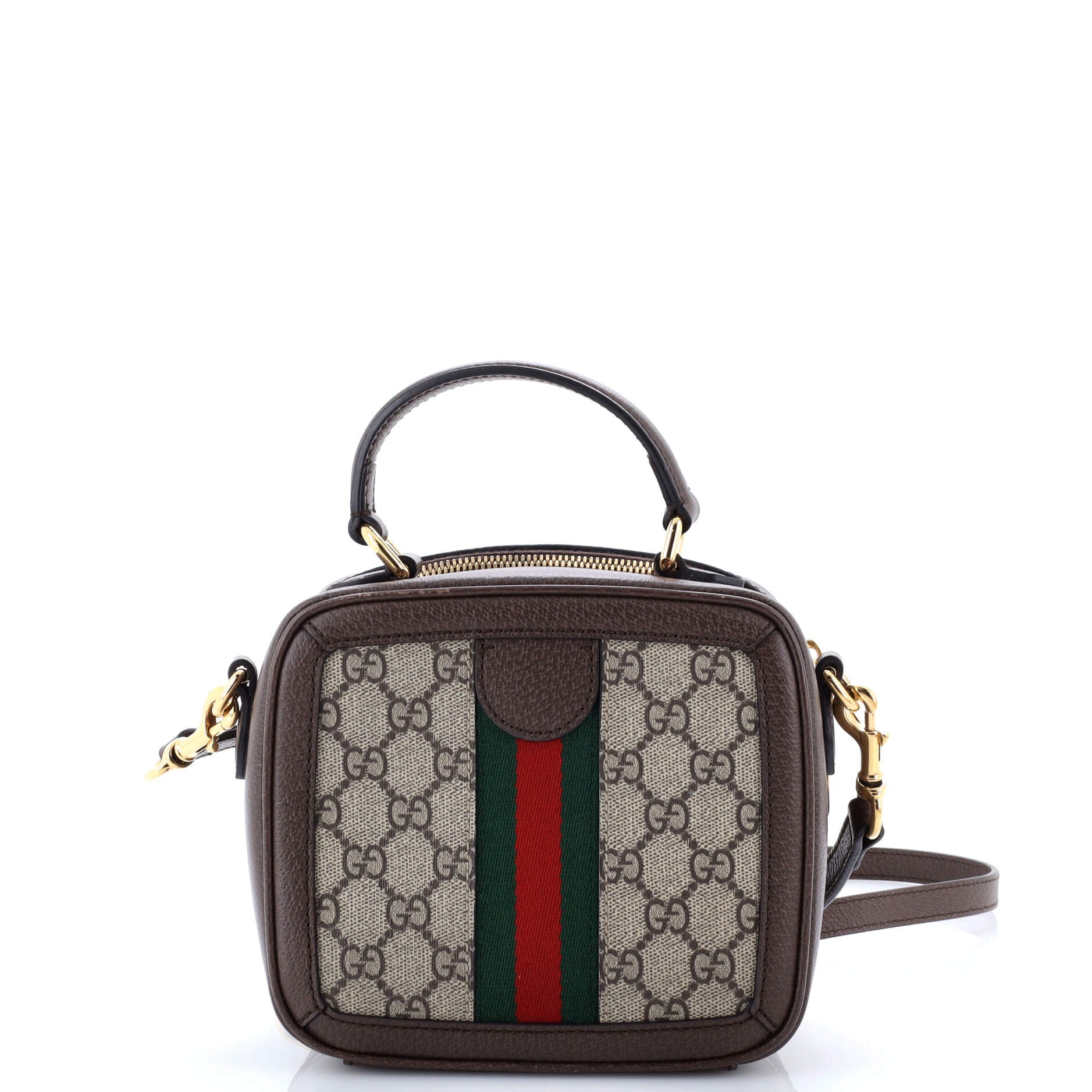 Ophidia Zip Around Top Handle Bag GG Coated Canvas with Leather Mini