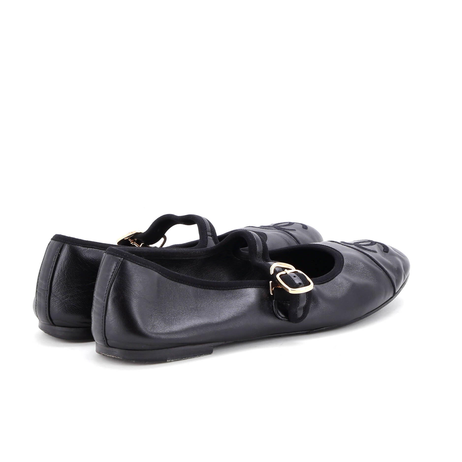 Women's CC Mary Jane Flats Embroidered Leather