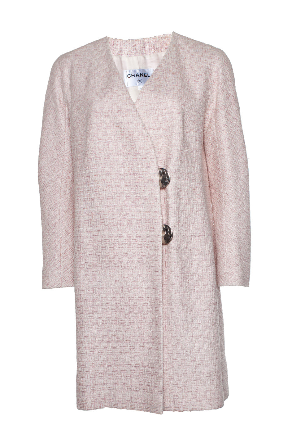 Women's Chanel Pink tweed lurex coat