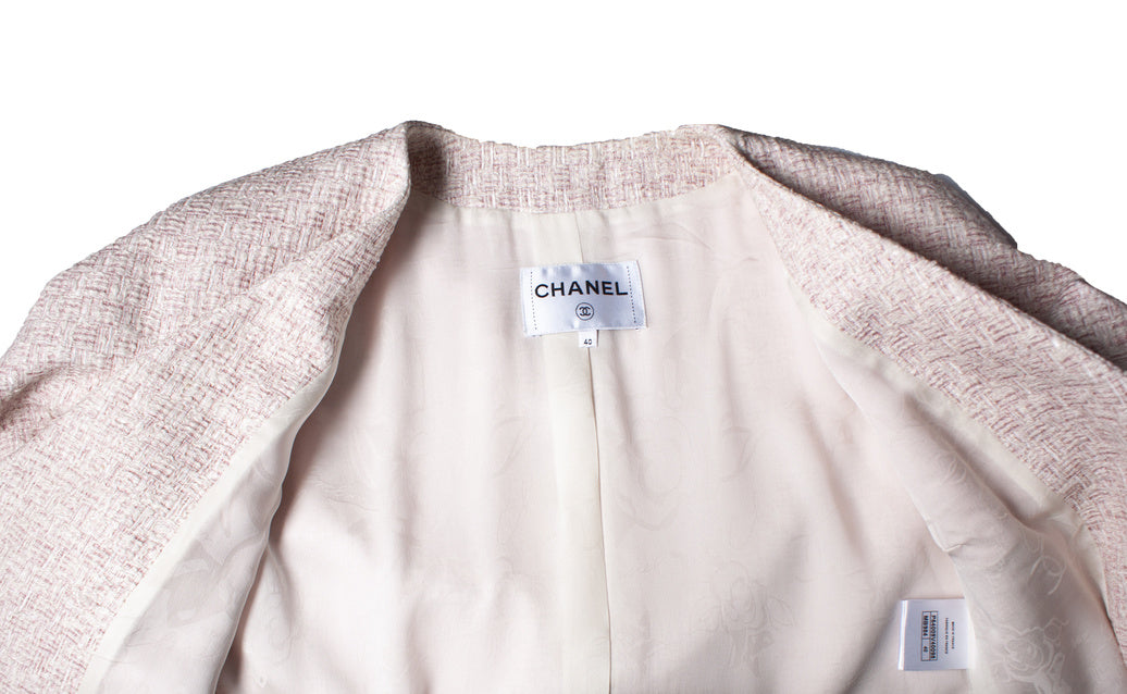Women's Chanel Pink tweed lurex coat