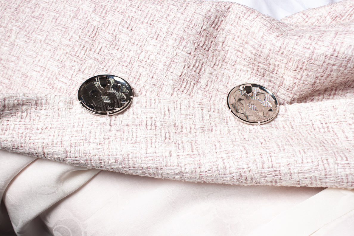 Women's Chanel Pink tweed lurex coat