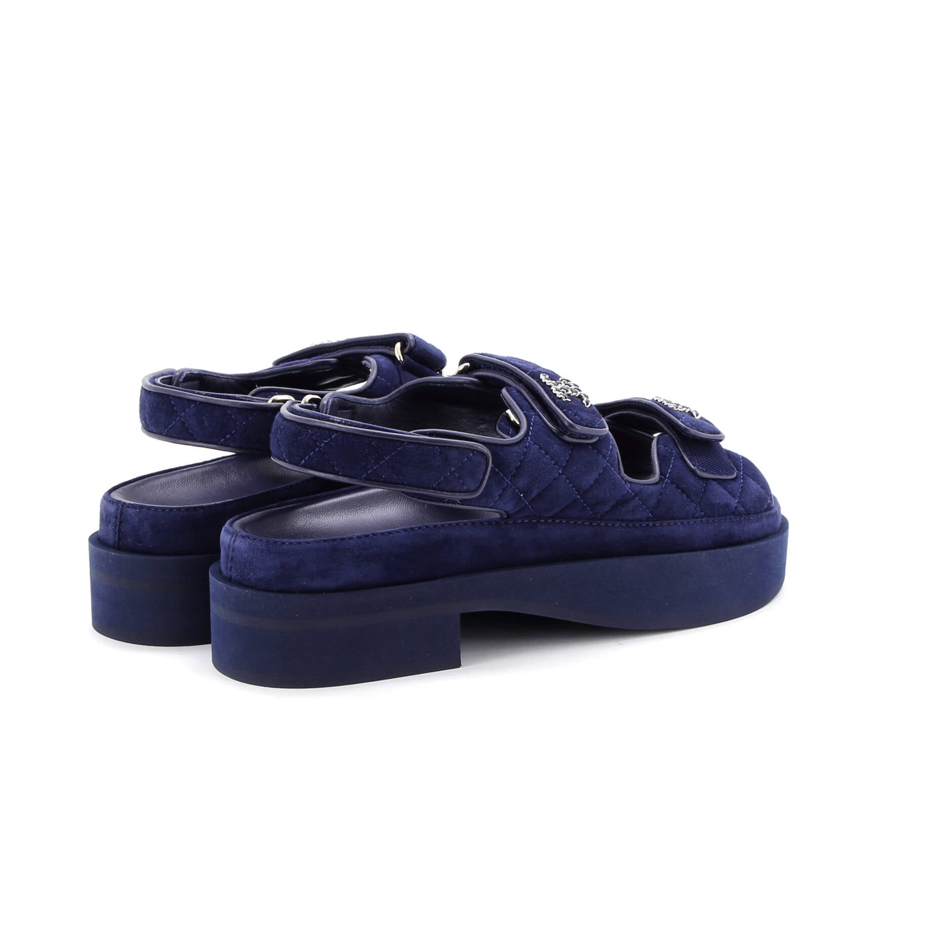 Women's Velcro Dad Sandals Quilted Suede