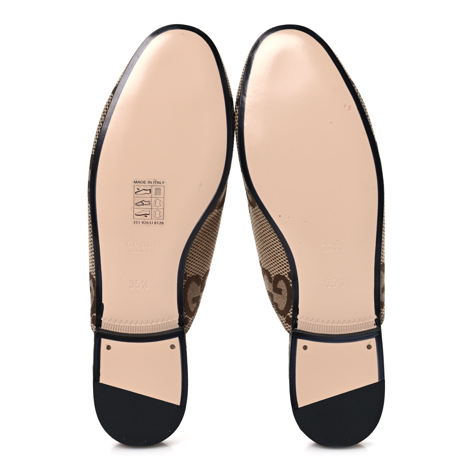 Monogram Jumbo GG Malaga Kid Womens Princetown Slippers 35.5 Camel Ebony New Acero Beige