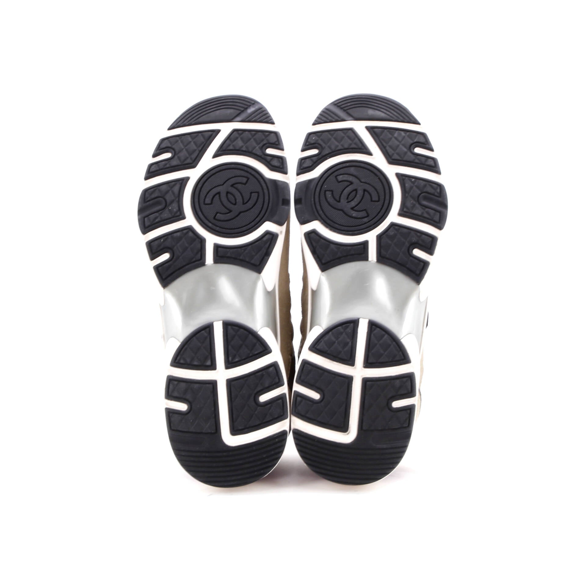 Women's CC Low-Top Sneakers Suede and Quilted Fabric