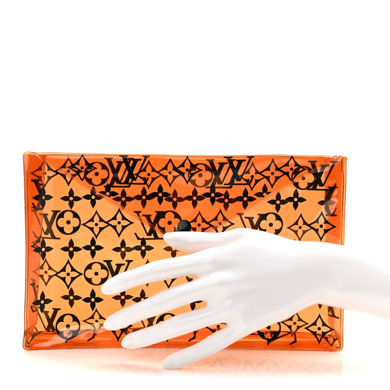 PVC Monogram Printed Envelope Pouch Orange