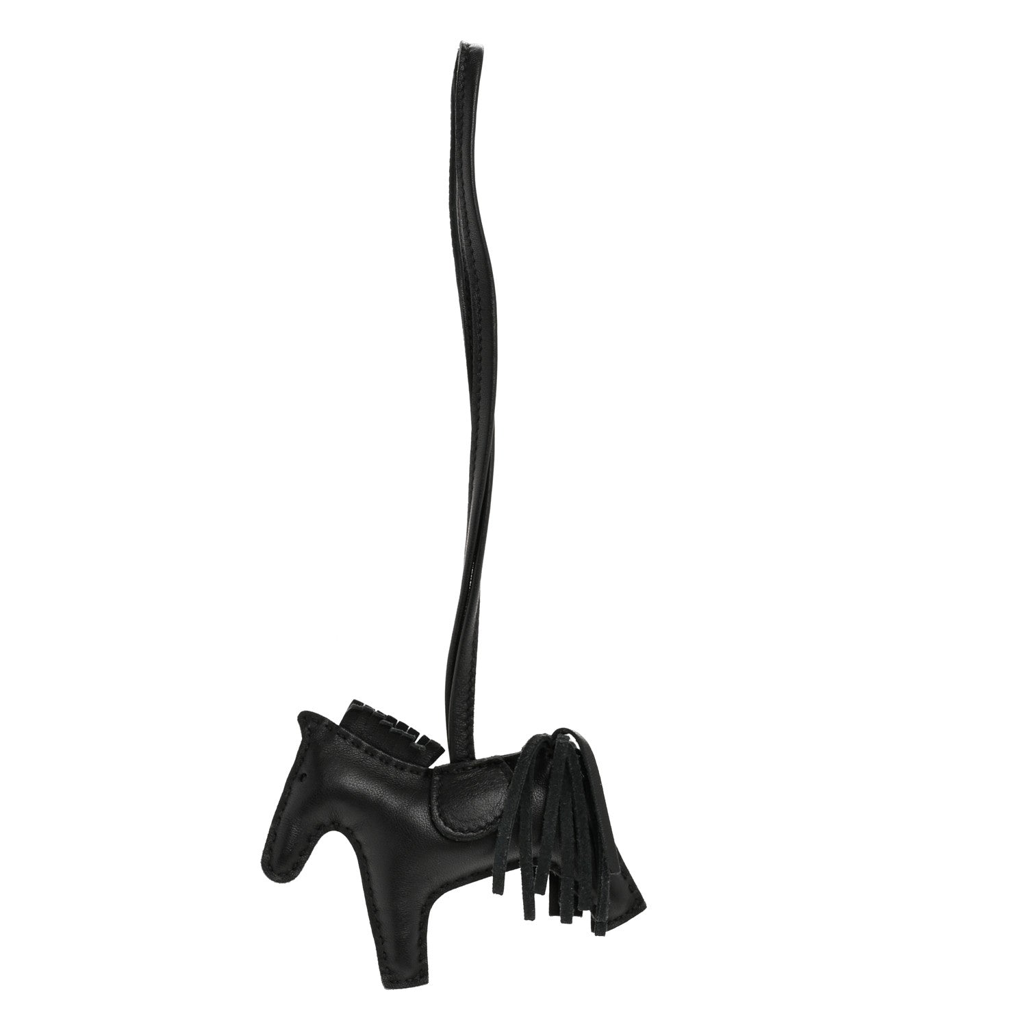 Milo Lambskin Grigri Rodeo Horse Bag Charm PM So Black
