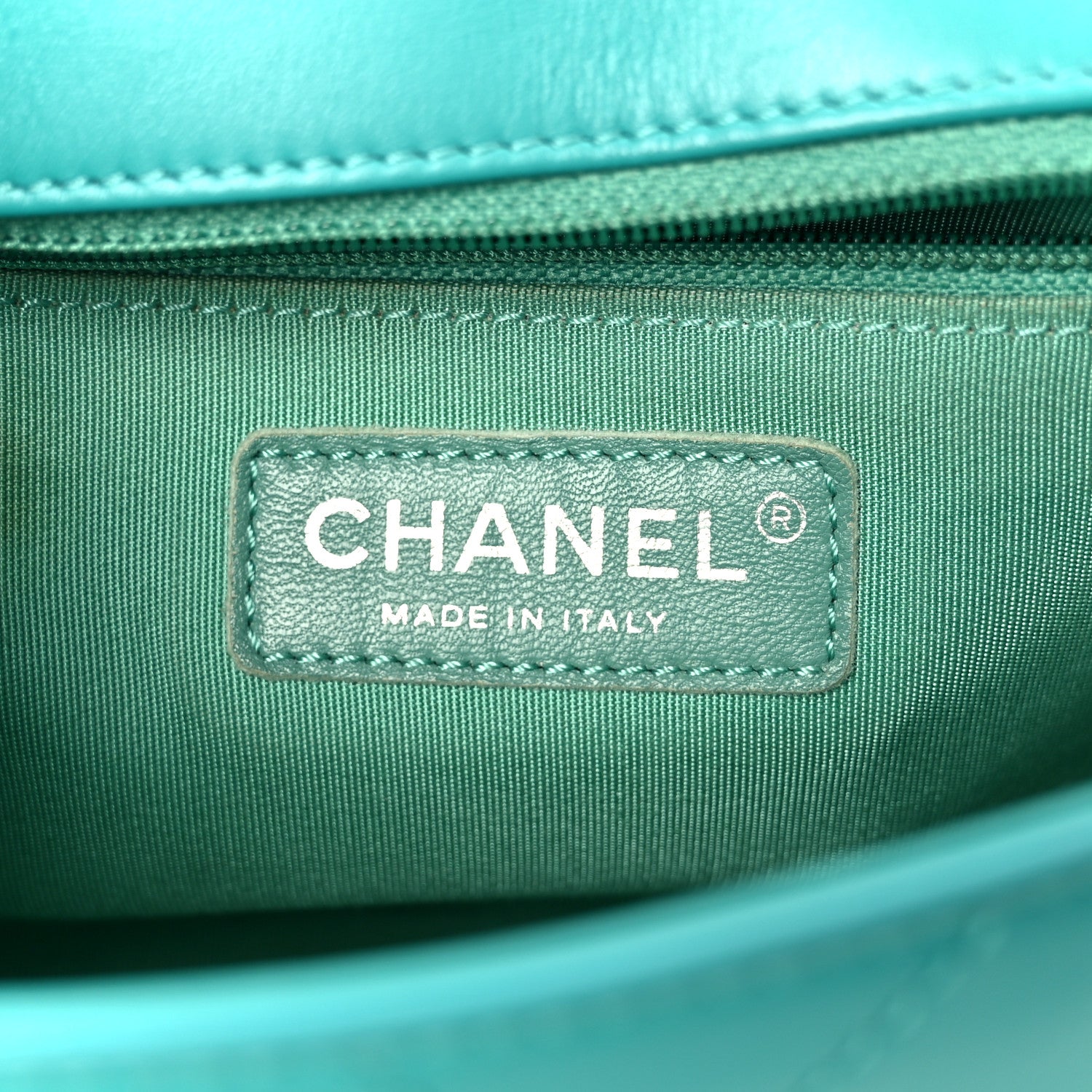 Calfskin Stitched Small Ring My Bag Flap Crossbody Turquoise