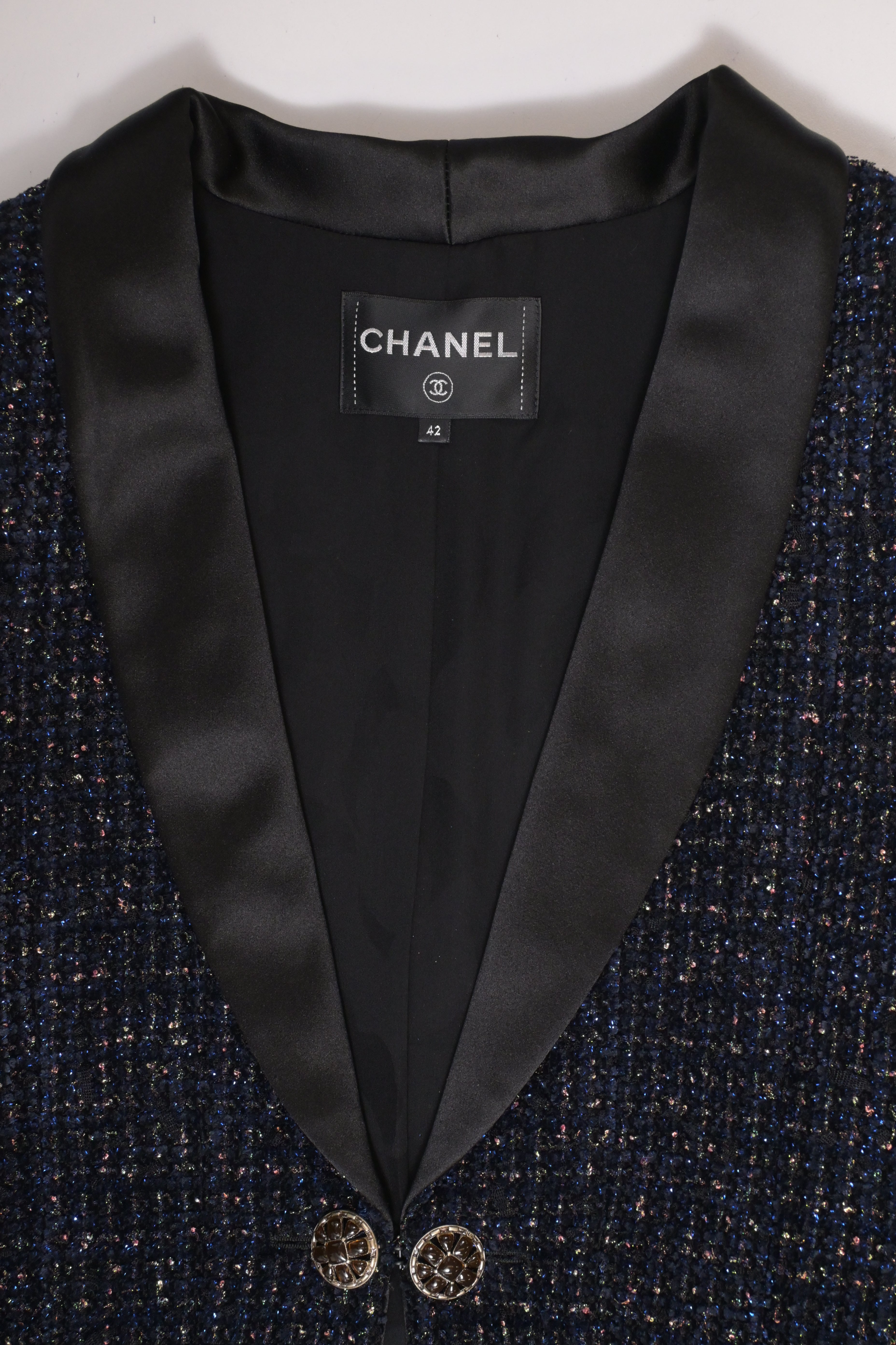 Men's Chanel Single-Breasted Blazer in Deep Blue Wool