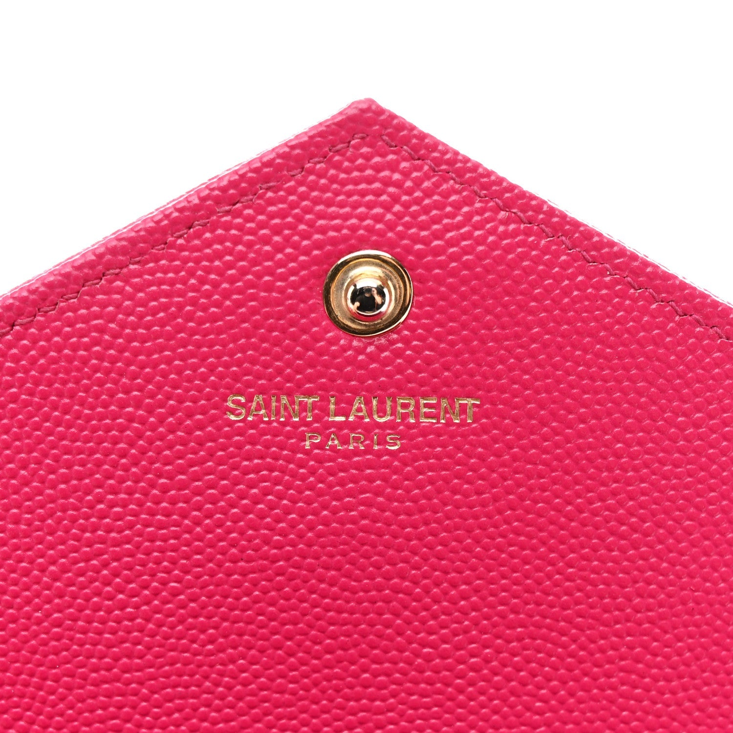 Grain De Poudre Matelasse Chevron Monogram Chain Wallet Lipstick Fuchsia
