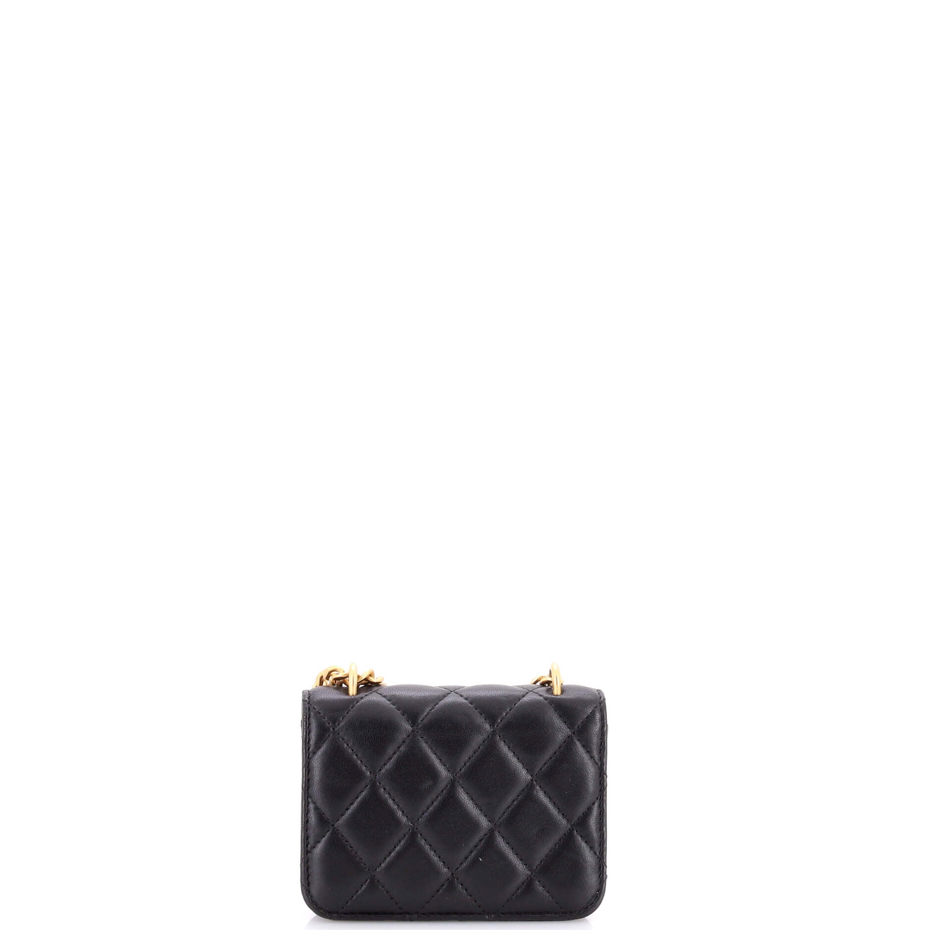 Sweet Camellia Flap Clutch with Chain Quilted Lambskin Mini