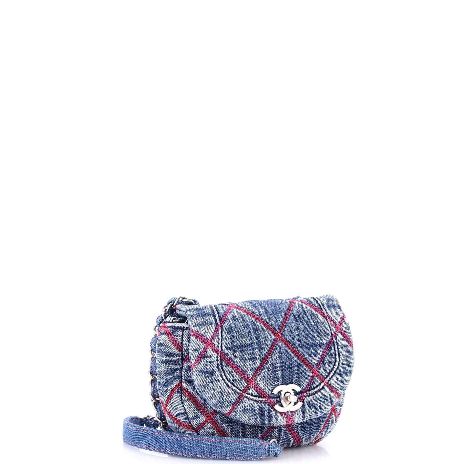Coco Beach Messenger Bag Quilted Denim Mini