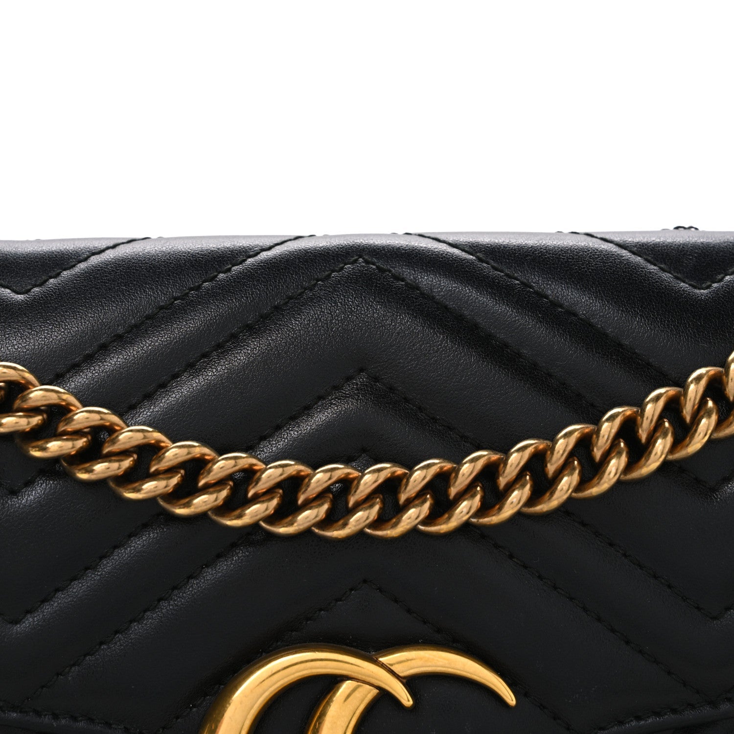 Calfskin Matelasse Small GG Marmont Shoulder Bag Black
