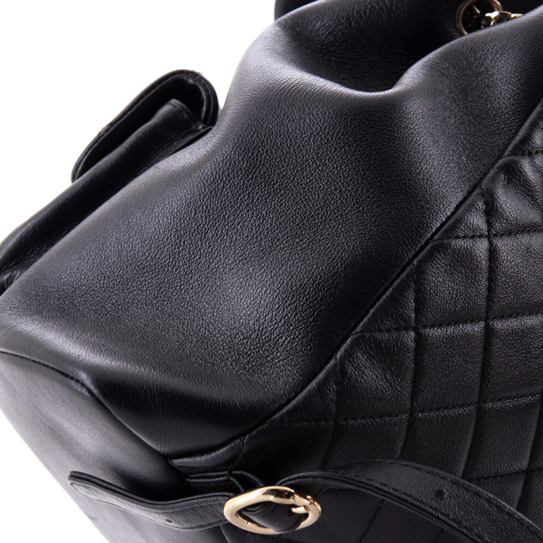 Duma Pockets Drawstring Backpack Quilted Calfskin Large