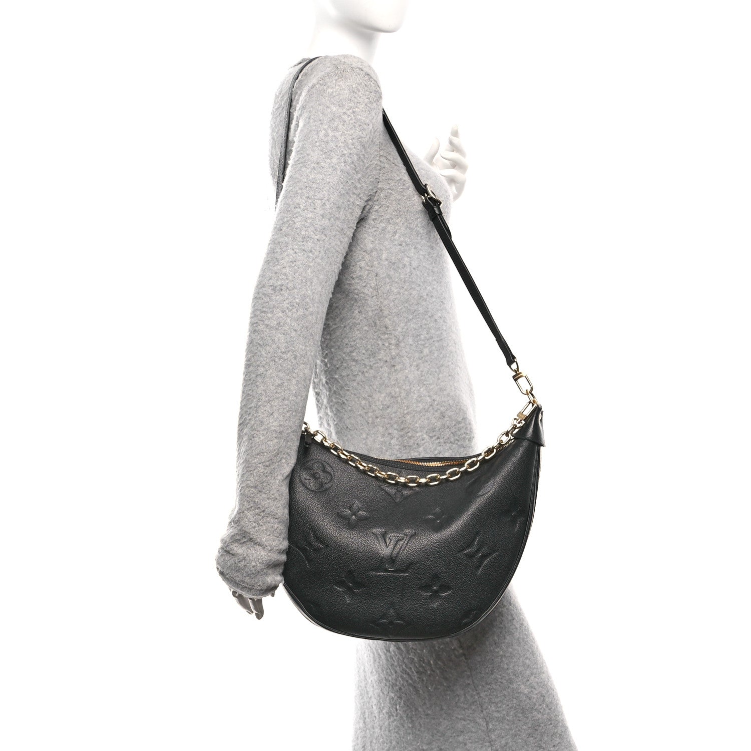 Empreinte Monogram Giant Loop Hobo Black