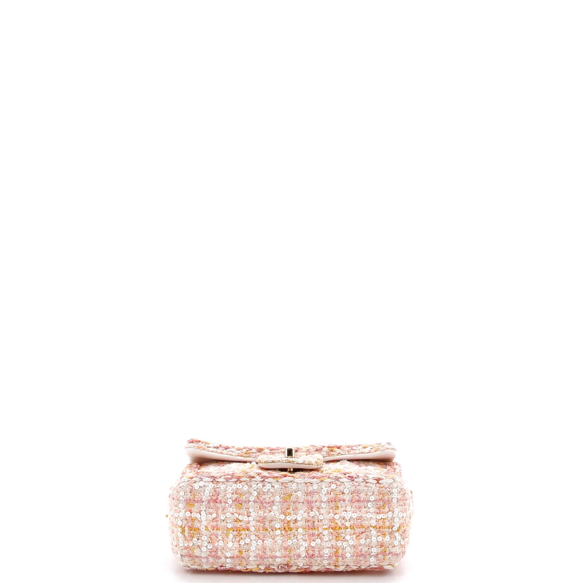 Classic Single Flap Bag Braided Quilted Tweed with Sequins Mini
