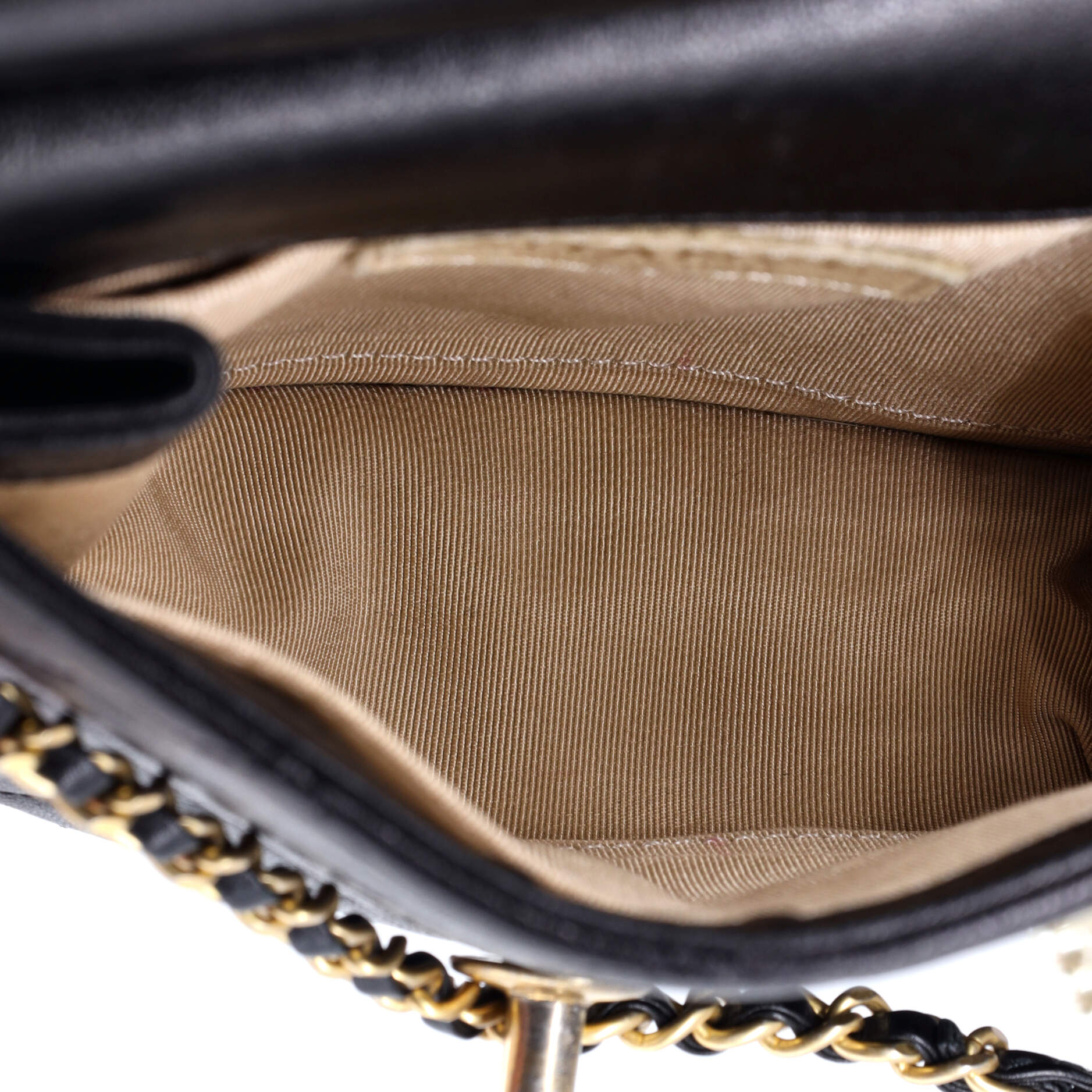 Pearl Chain Flap Bag Quilted Lambskin Small