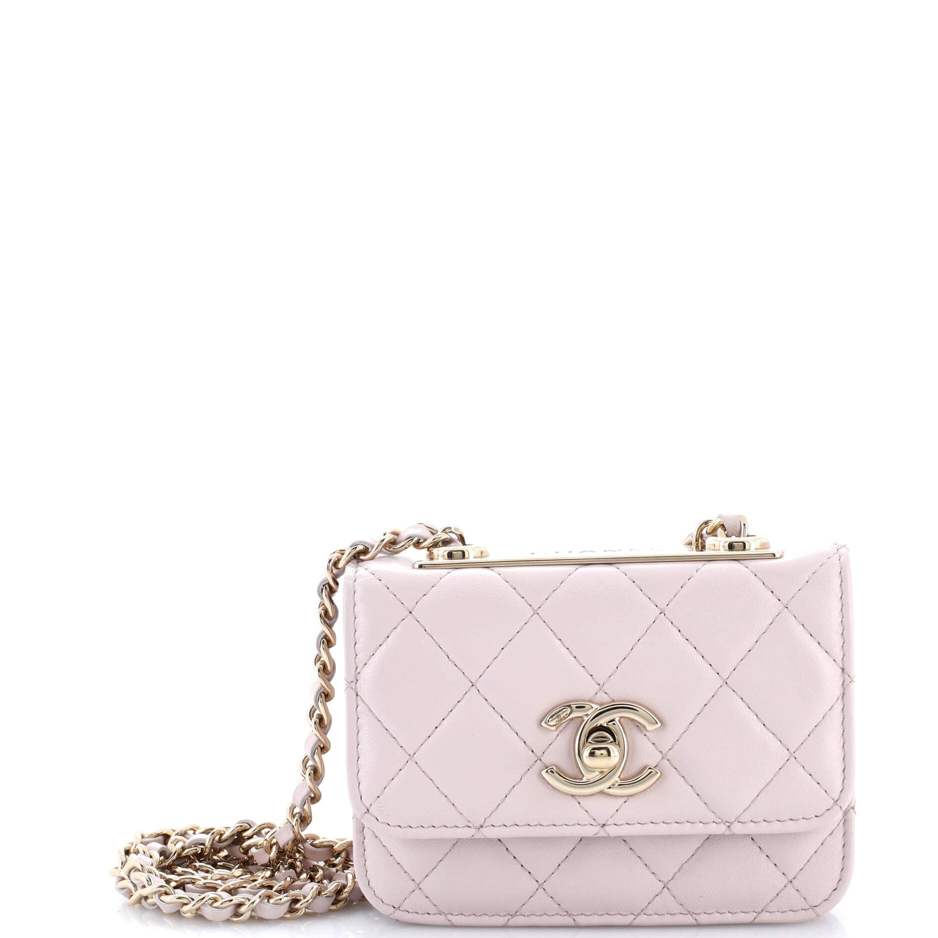 Trendy CC Card Holder on Chain Quilted Lambskin