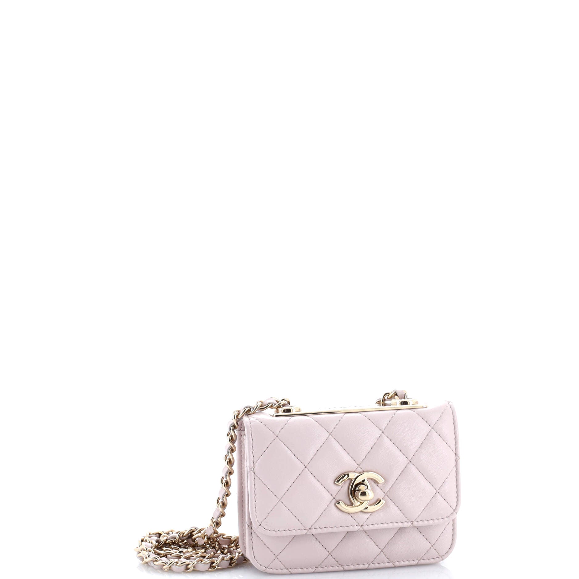 Trendy CC Card Holder on Chain Quilted Lambskin