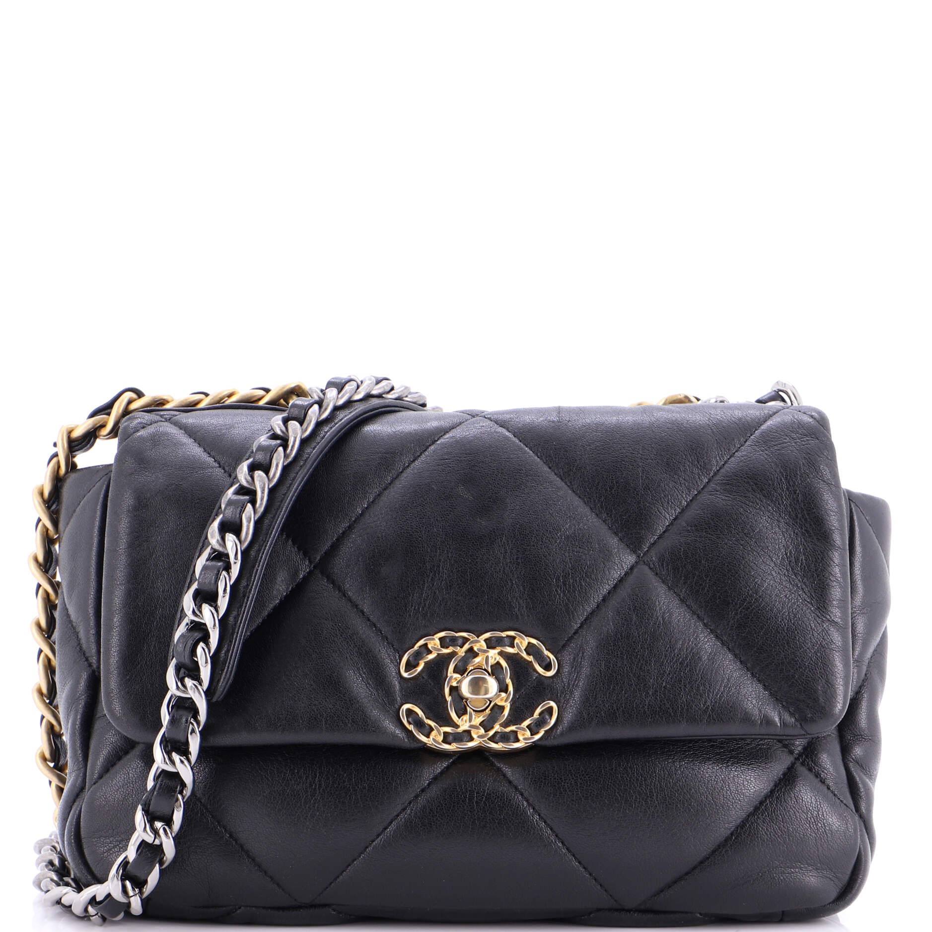 19 Flap Bag Quilted Leather Medium