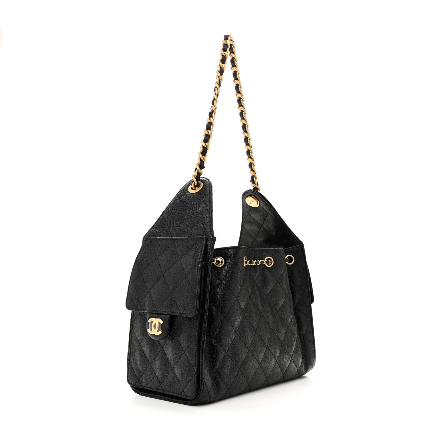 Caviar Quilted Small Chanel 25 Handbag Black
