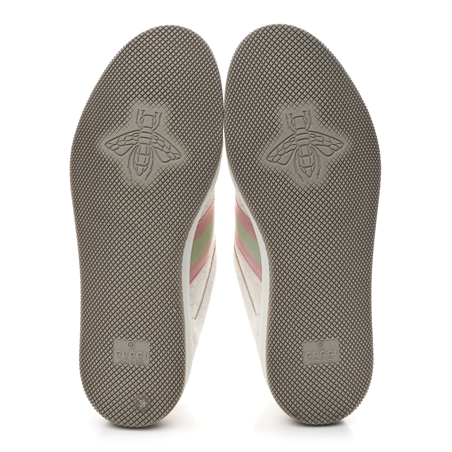 GG Monogram Web Screener Sneakers 38 White Grey Pink