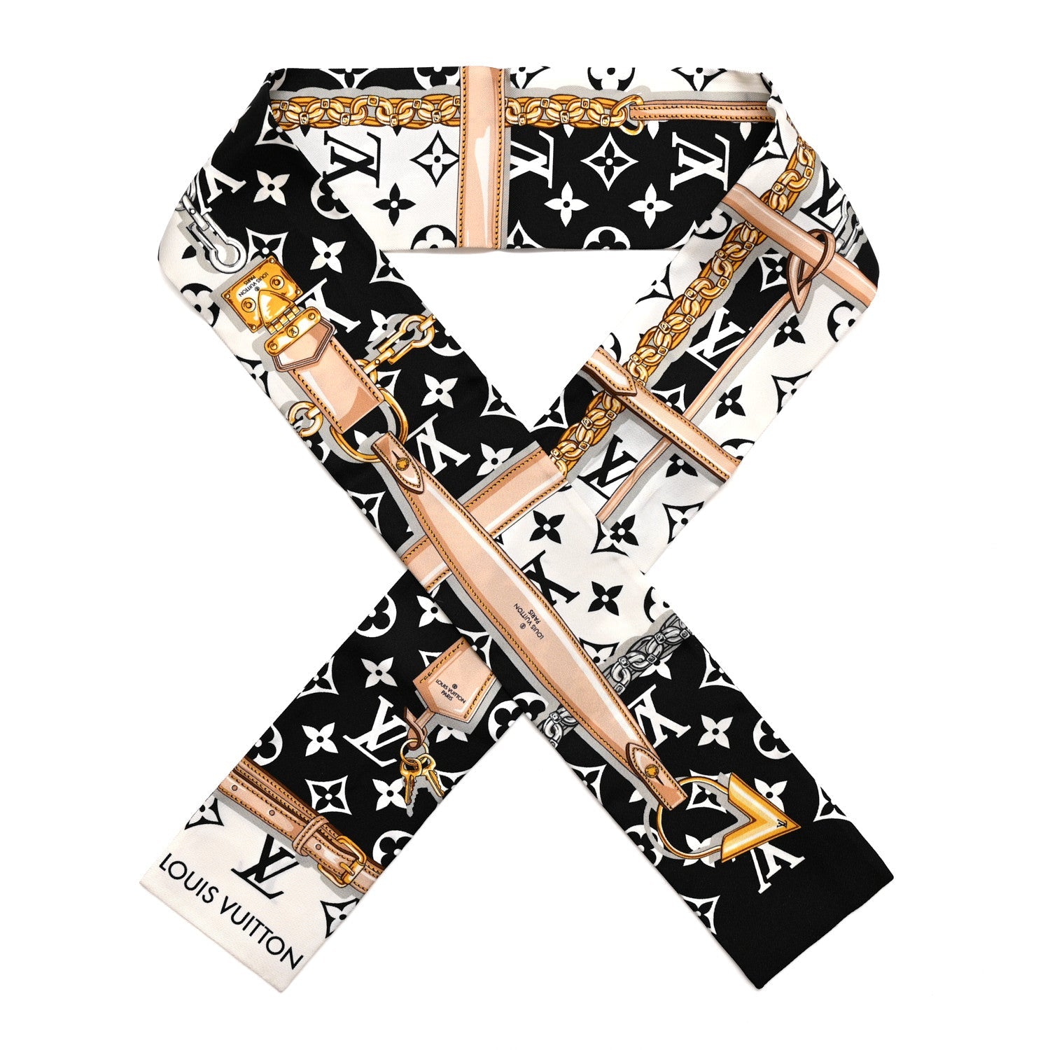 Silk Monogram Confidential Bandeau Black