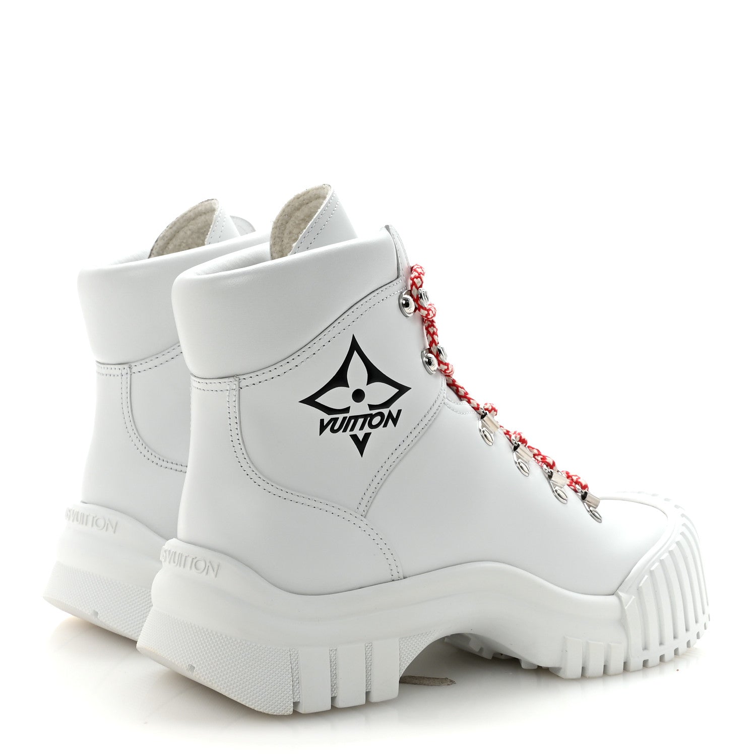 Calfskin Ruby Flat Ranger Boots 38 White