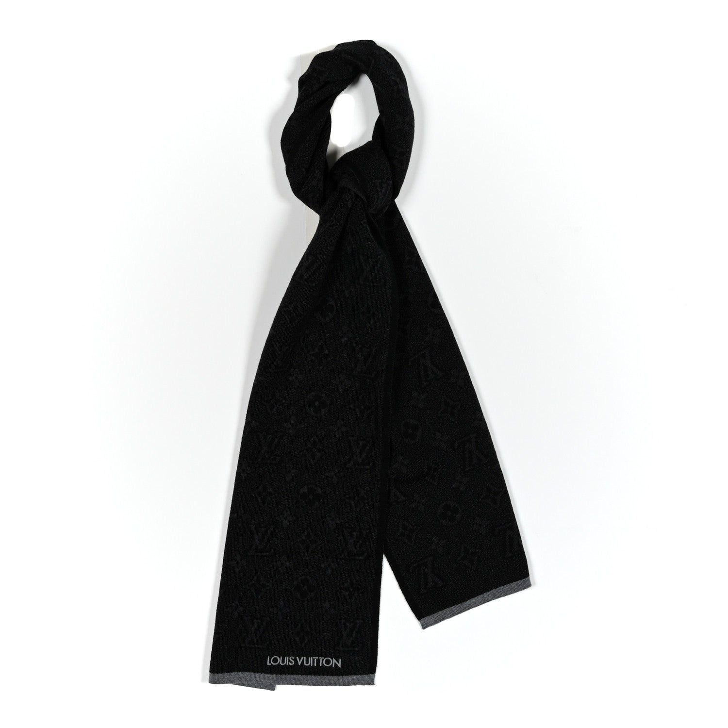 Wool My Monogram Eclipse Scarf Grey