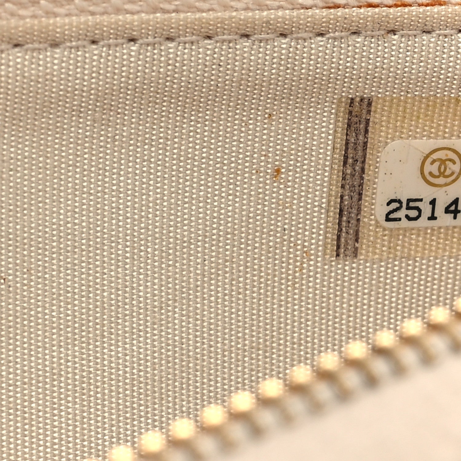 Lurex Canvas Deauville Medium Zip Around Wallet Beige