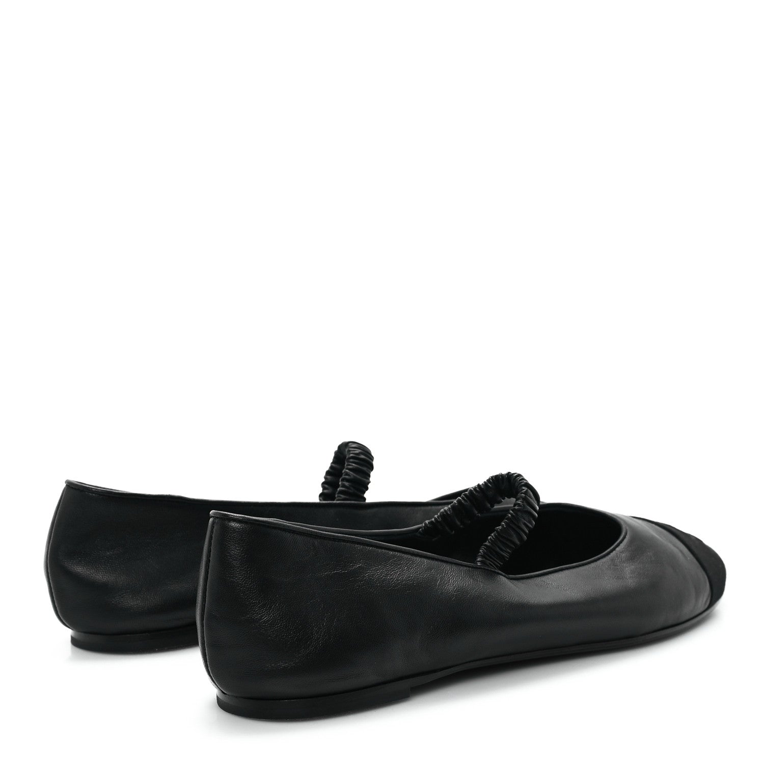Lambskin Grosgrain Cap Toe CC Ballerina Flats With Leg Warmers 38.5 Black
