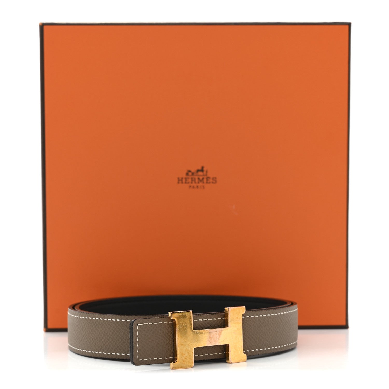 Swift Epsom 24mm Mini Constance H Belt 75 30 Black Etoupe