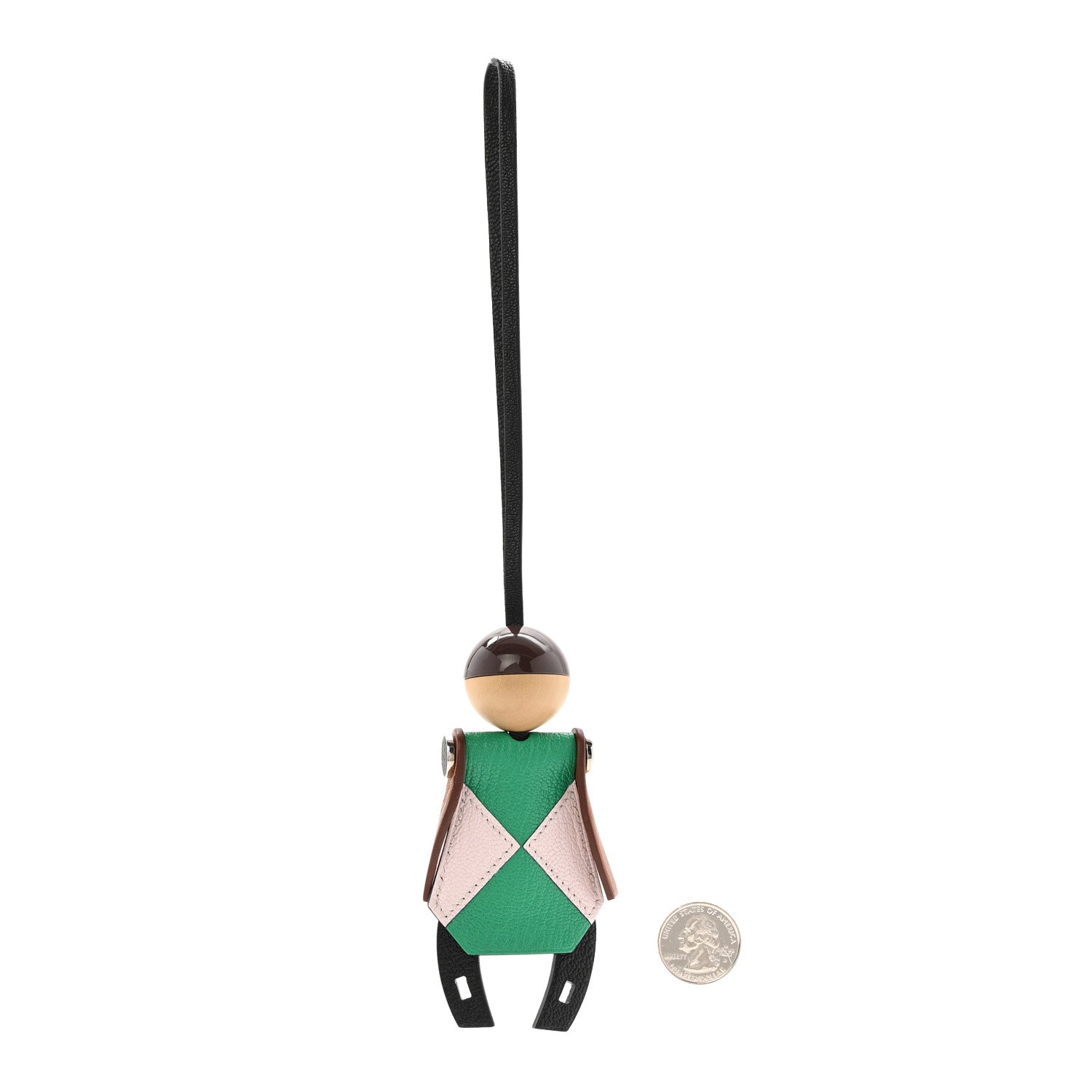 Chevre Mysore Barenia Jockey Bag Charm Black Menthe Mauve Pale Fauve