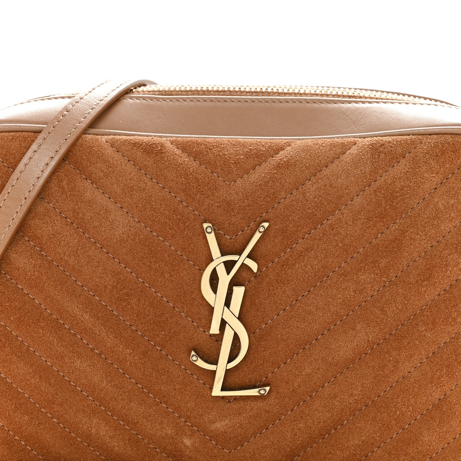 Suede Matelasse Monogram Lou Camera Bag Cinnamon